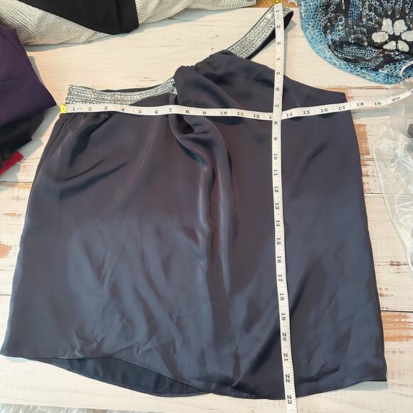 RAMY BROOK Socall Asymmetric Embellished Top Navy Casual Size XXS - Picture 9 of 11